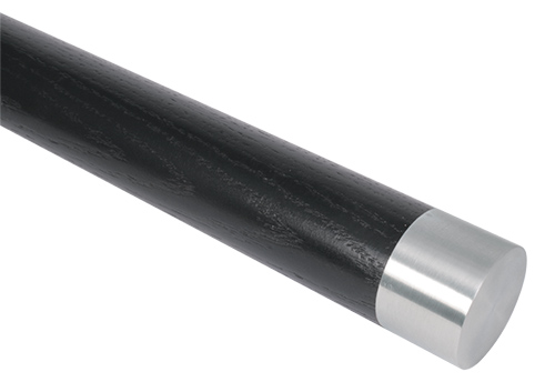 Ledstång i svartbetsad ek, 42,4 mm