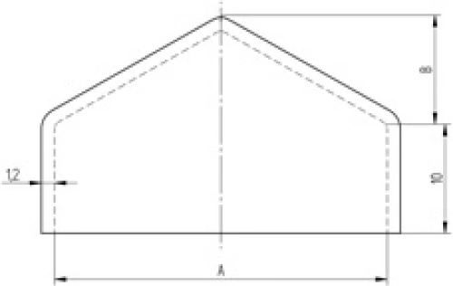 Stolphatt pyramid, rostfri