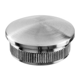 Ändplugg, runt rör, välvd, Satin, Mirror, Mässing